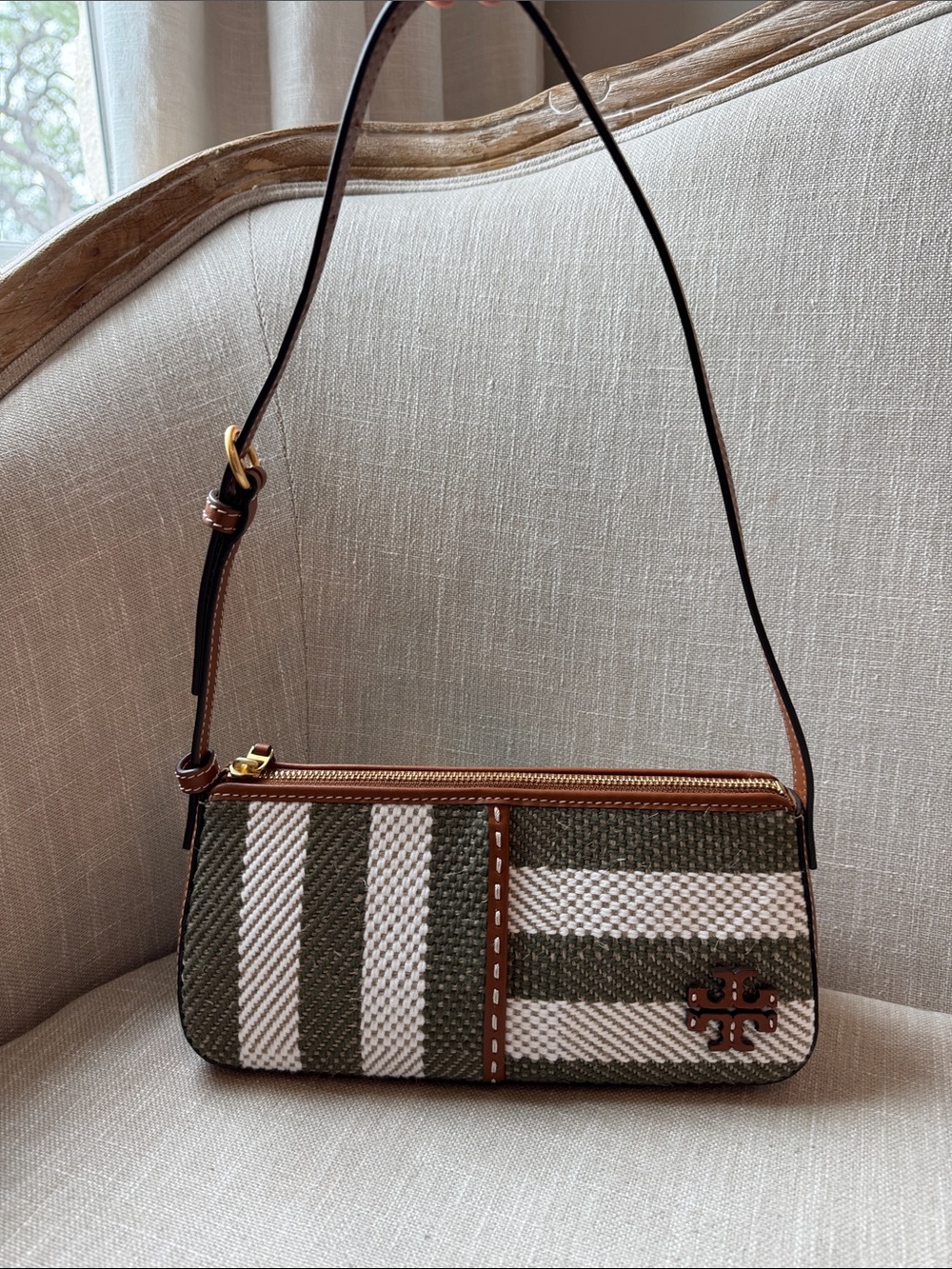 Tory Burch McGraw Stripe Wedge Handbag